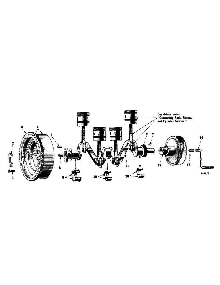 Схема запчастей Case IH FARMALL C - (014) - ENGINE, CRANKSHAFT AND RELATED PARTS, AND STARTING CRANK (01) - ENGINE