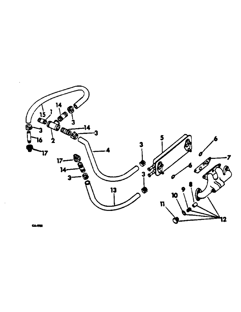 Схема запчастей Case IH C-301 - (E-46) - ENGINE OIL COOLER, 616 AND 622 COTTON PICKERS 