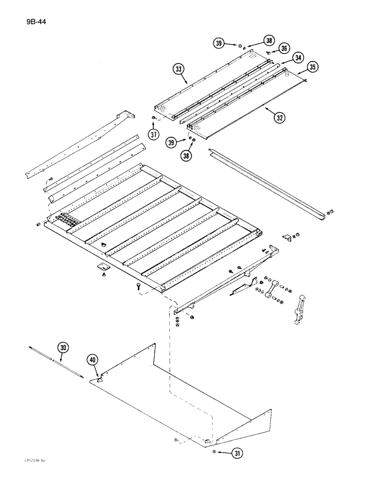 Схема запчастей Case IH 1640 - (9B-44) - SHOE SIEVE (CONTD) (14) - ROTOR, CONCANVES & SIEVE