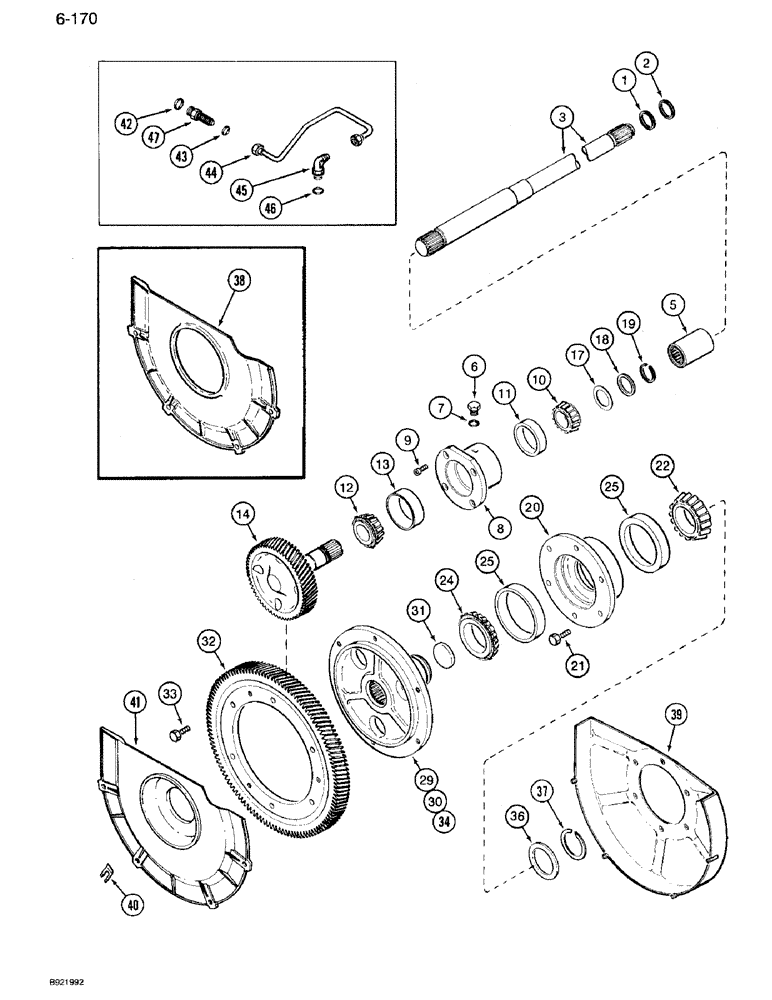 Схема запчастей Case IH 7110 - (6-170) - PTO REDUCTION GEARS (06) - POWER TRAIN