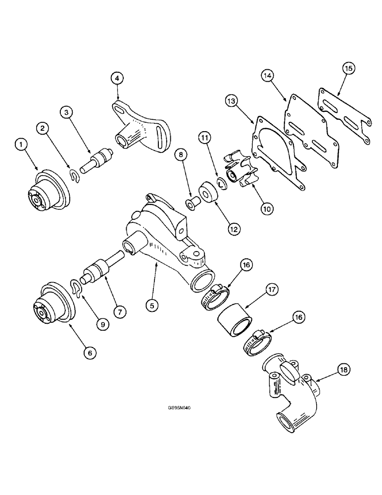 Схема запчастей Case IH D-282 - (2-128) - WATER PUMP, INTERNATIONAL 656 TRACTORS 