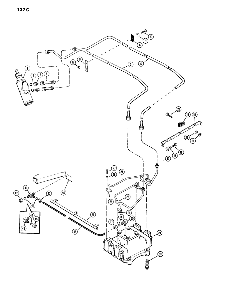 Схема запчастей Case IH 870 - (137C) - HYDROSTATIC STEERING SYSTEM, WITH DUAL FRONT WHEELS, FIRST USED TRACTOR SERIAL NUMBER 8693001 (05) - STEERING