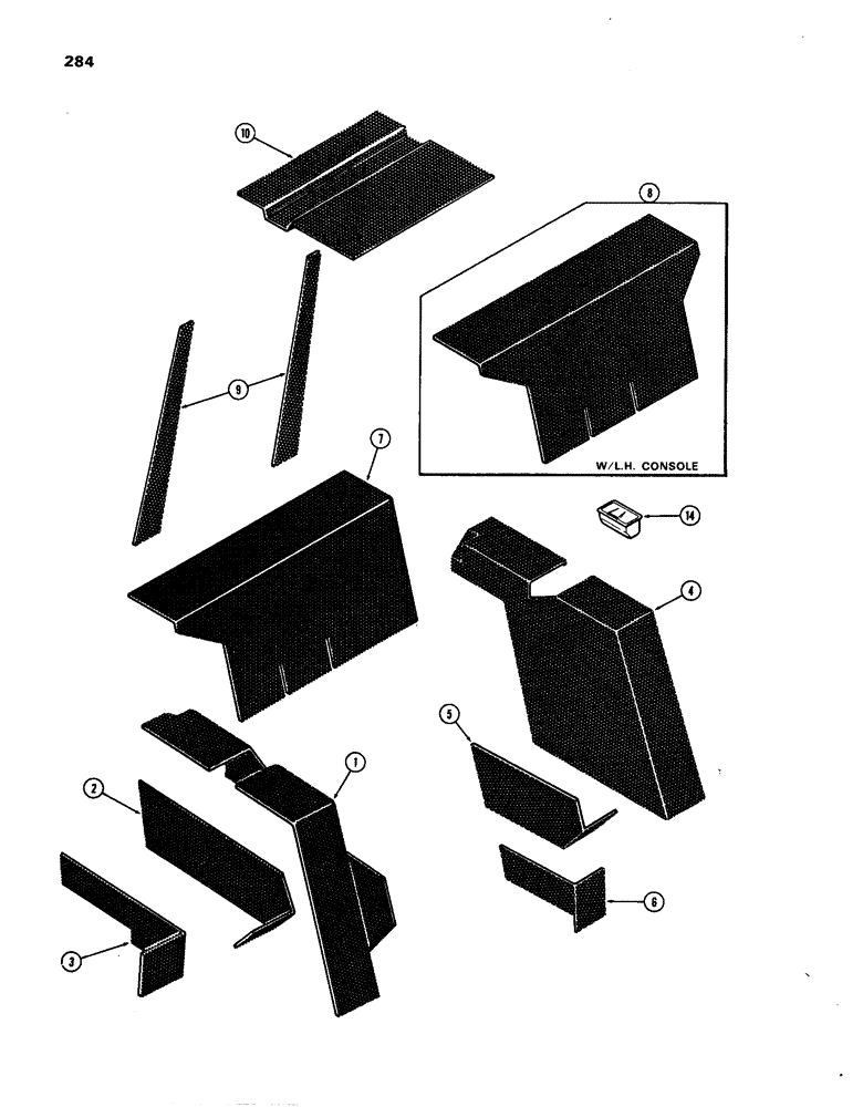 Схема запчастей Case IH 1270 - (284) - CAB, ACOUSTICAL COVERS (09) - CHASSIS/ATTACHMENTS