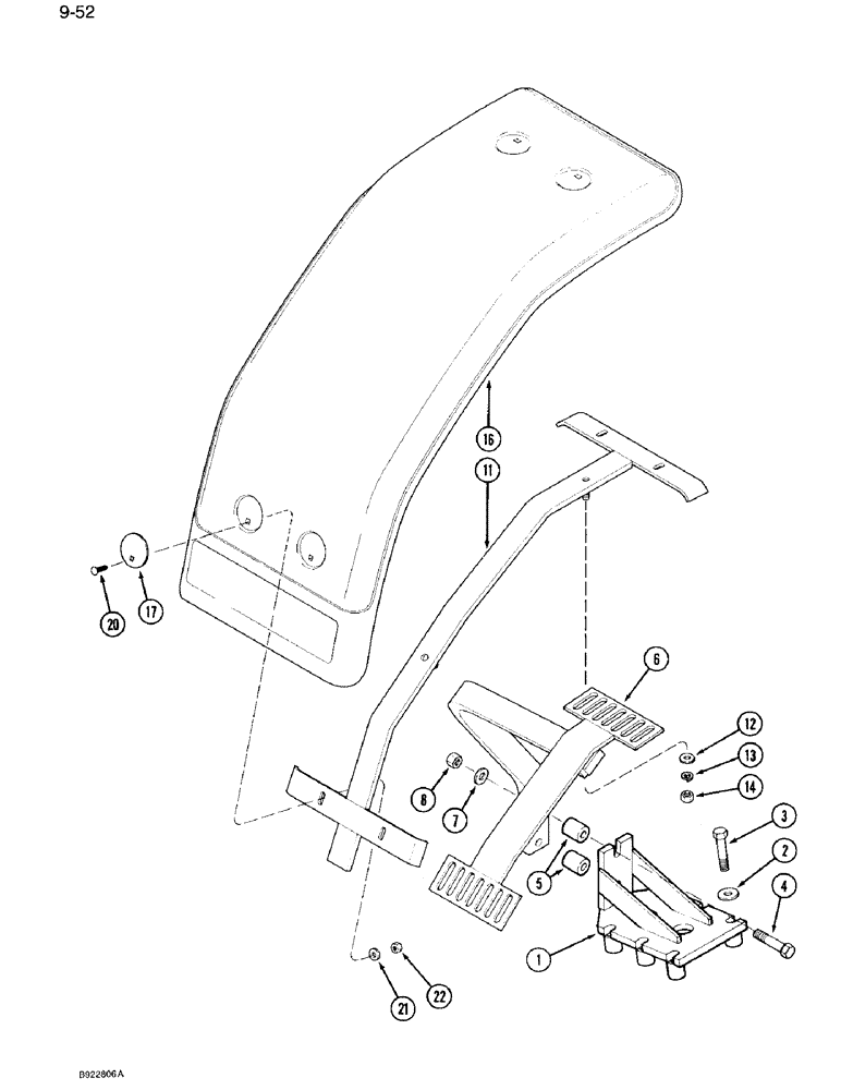 Схема запчастей Case IH 7120 - (9-052) - FRONT FENDERS, MFD TRACTOR, P.I.N. JJA0021779 AND AFTER (09) - CHASSIS/ATTACHMENTS