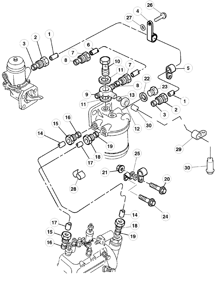 Схема запчастей Case IH C70 - (03-02) - FUEL LINES (03) - FUEL SYSTEM