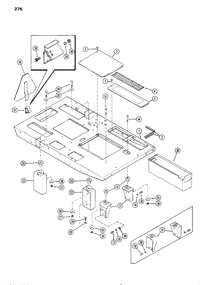 Схема запчастей Case IH 1090 - (276) - PLATFORM (09) - CHASSIS/ATTACHMENTS