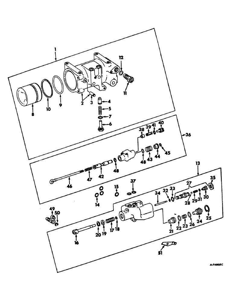 Схема запчастей Case IH 1206 - (F-14) - HYDRAULIC SYSTEM, DRAFT CONTROL CYLINDER AND VALVE (07) - HYDRAULIC SYSTEM