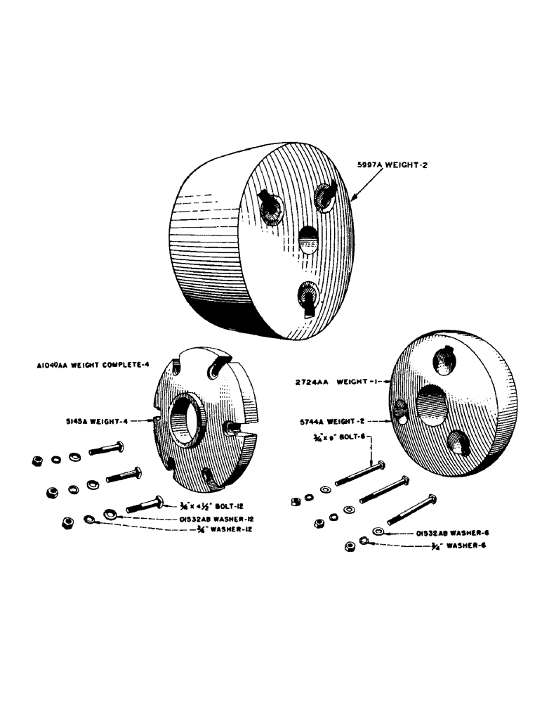 Схема запчастей Case IH 940 - (2-083) - WEIGHTS FOR REAR WHEELS (06) - POWER TRAIN