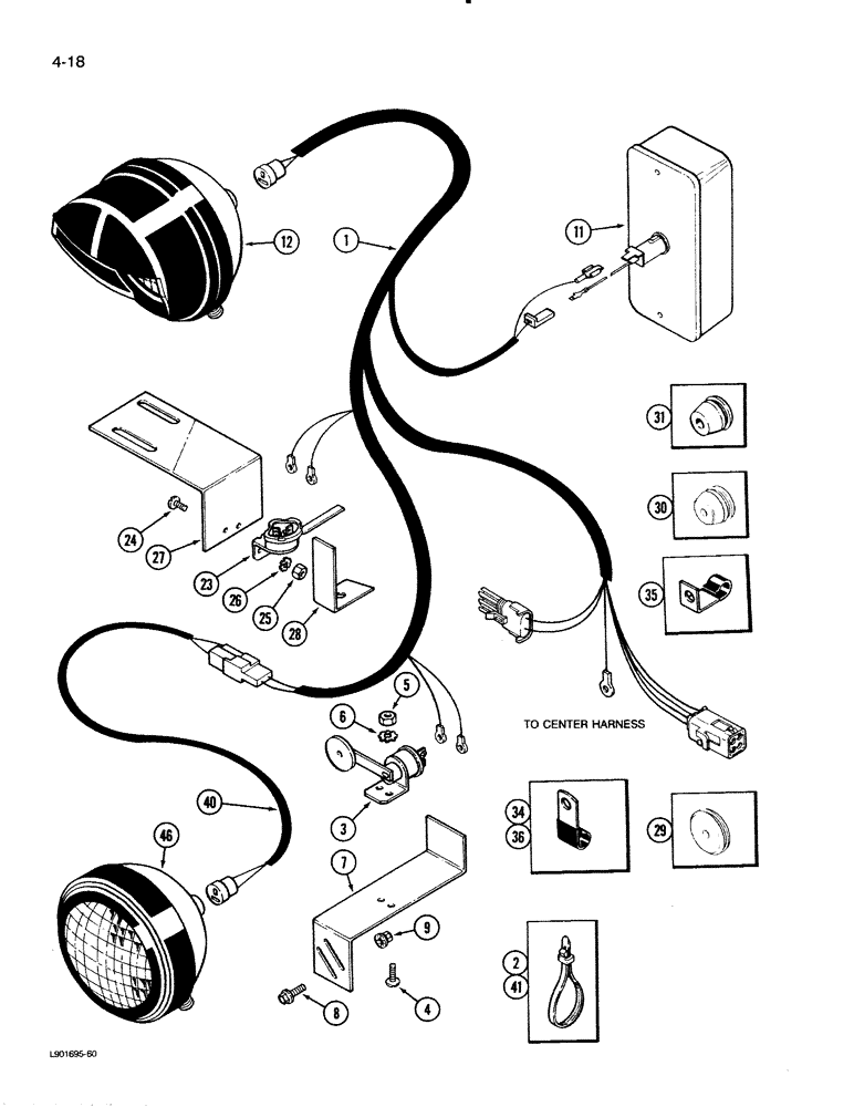 Схема запчастей Case IH 1620 - (4-18) - GRAIN TANK HARNESS (06) - ELECTRICAL