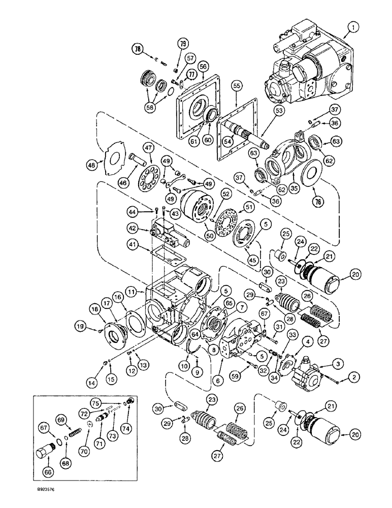 Схема запчастей Case IH 1666 - (6-16) - HYDROSTATIC PUMP (03) - POWER TRAIN