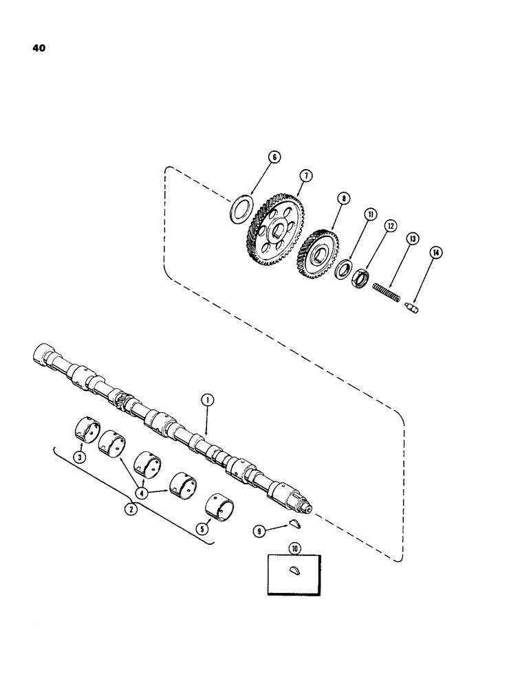 Схема запчастей Case IH 970 - (040) - CAMSHAFT, (401B) DIESEL ENGINE (02) - ENGINE