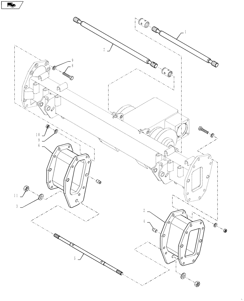 Схема запчастей Case IH 7230 - (25.101.01[01]) - FRONT AXLE EXTENSION - 7230 (25) - FRONT AXLE SYSTEM