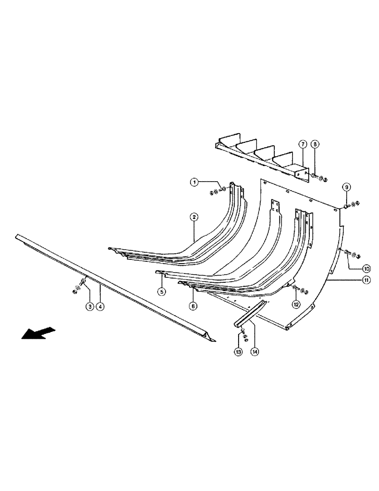 Схема запчастей Case IH 110 - (036) - CURVED STRIPPER (12) - BALER HOUSING