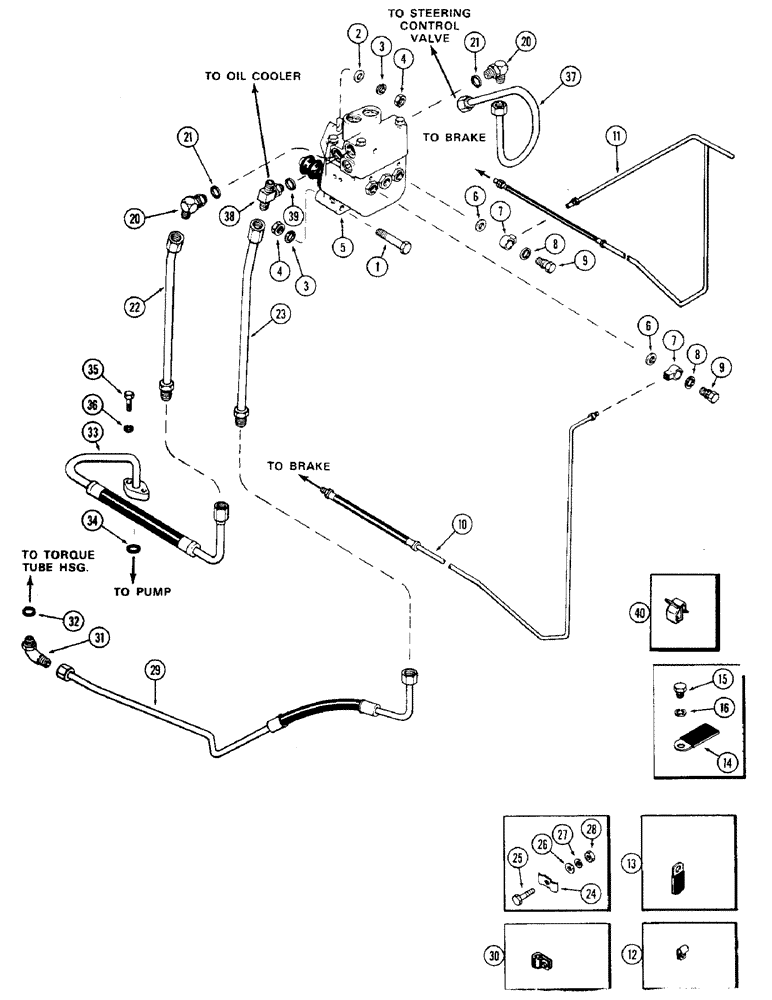 Схема запчастей Case IH 1570 - (146) - BRAKE VALVE AND CIRCUITRY (07) - BRAKES