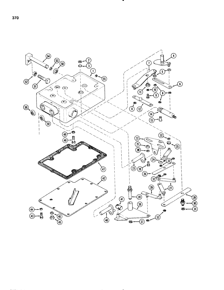 Схема запчастей Case IH 1270 - (370) - DRAFT CONTROL SENSING LINKAGE, FIRST USED TRANSMISSION SERIAL NUMBER 10056217 (09) - CHASSIS/ATTACHMENTS