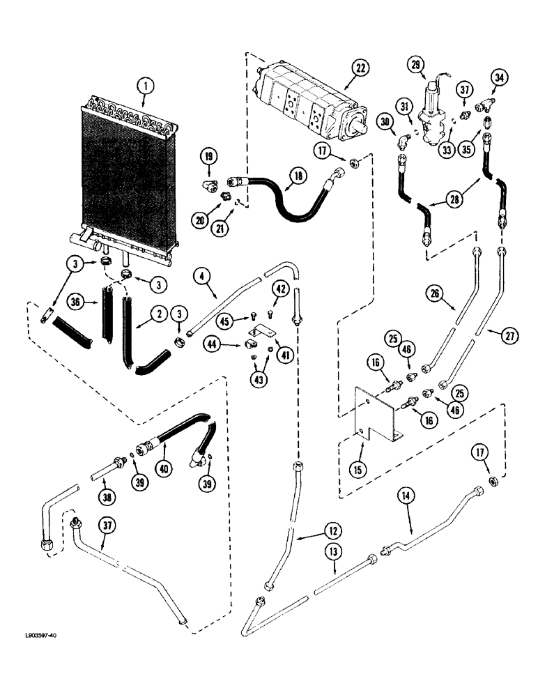 Схема запчастей Case IH 1670 - (8-50) - HEADER AND REEL DRIVE, OIL COOLER TO PUMP SYSTEM (07) - HYDRAULICS