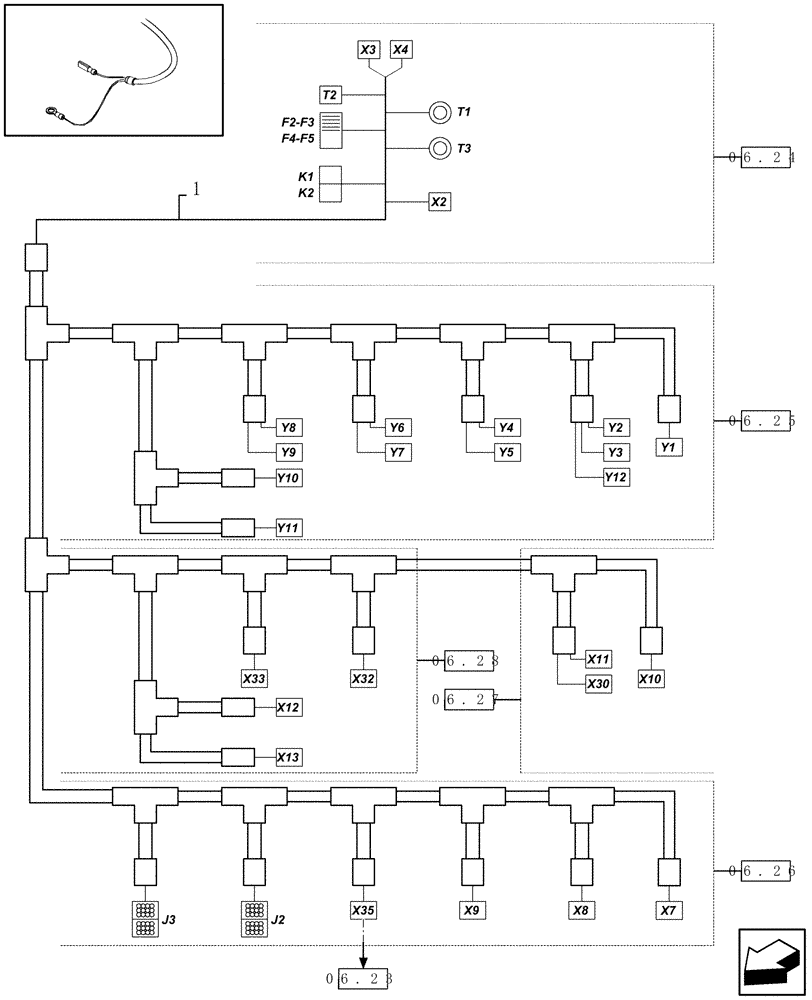 Схема запчастей Case IH RBX341 - (06.21[01]) - WIRING HARNESS (06) - ELECTRICAL SYSTEMS