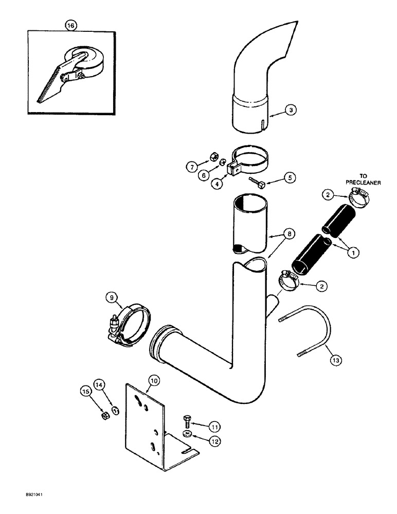 Схема запчастей Case IH 1660 - (2-22) - EXHAUST SYSTEM (01) - ENGINE