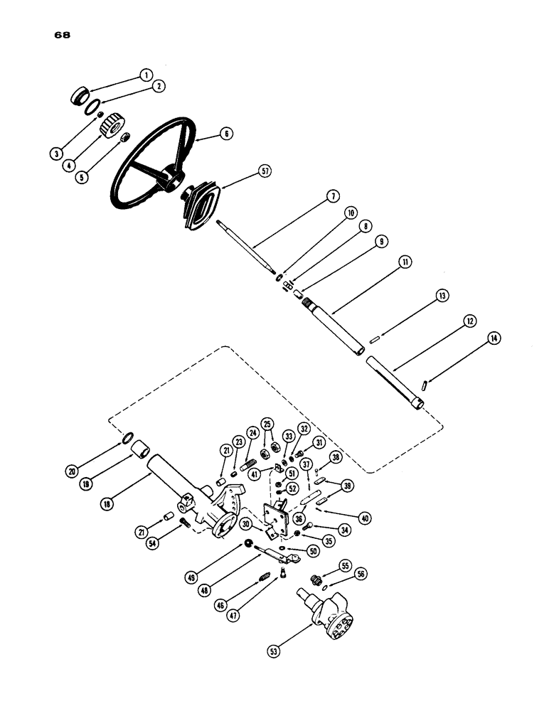 Схема запчастей Case IH 1170 - (068) - ADJUSTABLE STEERING (05) - STEERING