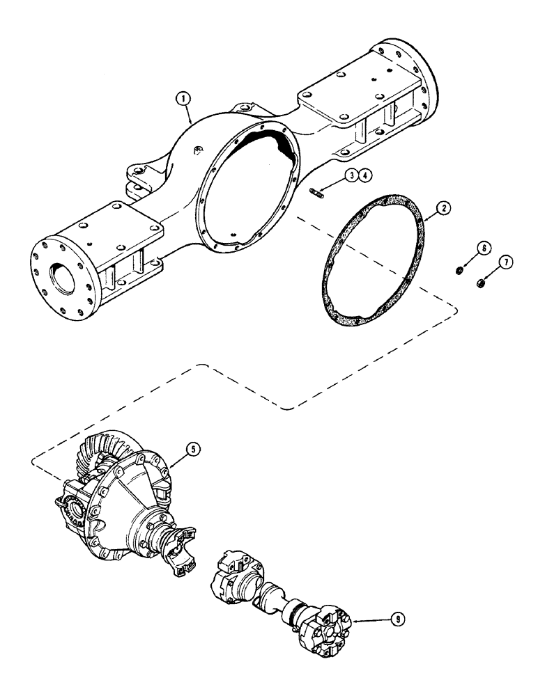 Схема запчастей Case IH 2470 - (142) - REAR AXLE HOUSING AND DIFFERENTIAL CARRIER ASSEMBLY, COMMON TO REAR RIGID STEER AND REAR HYD. STEER (06) - POWER TRAIN