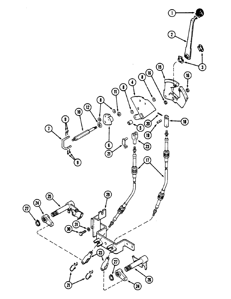 Схема запчастей Case IH 2390 - (6-174) - GEAR SHIFT LINKAGE (06) - POWER TRAIN