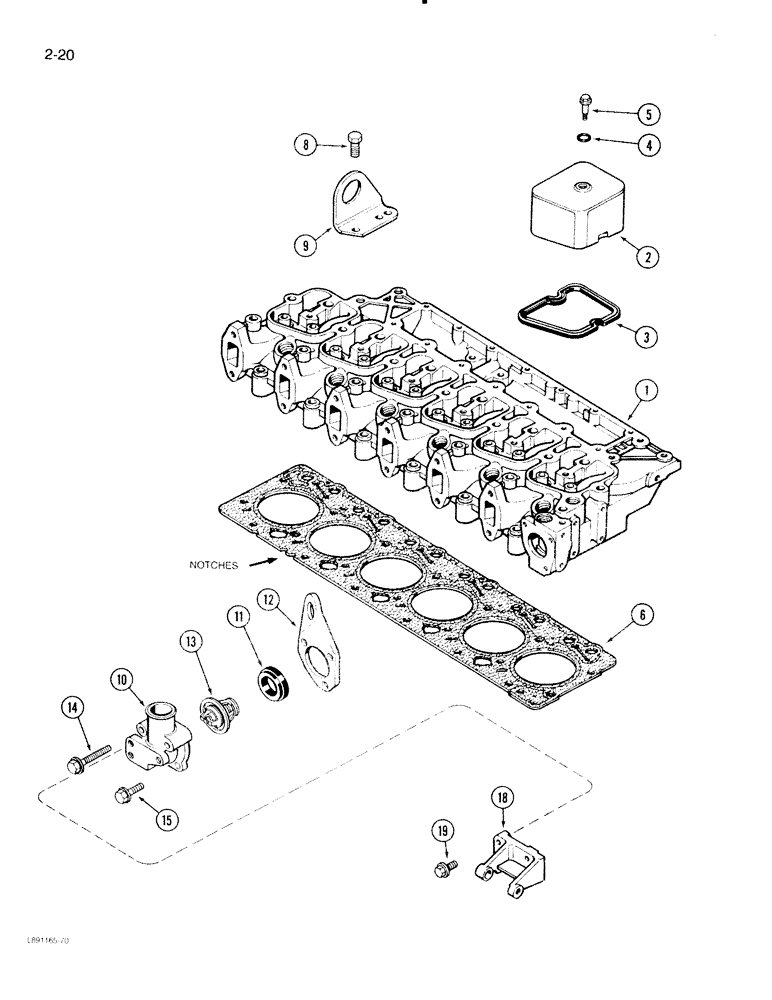 Схема запчастей Case IH 2096 - (2-020) - CYLINDER HEAD COVER, 6TA-590 ENGINE (02) - ENGINE