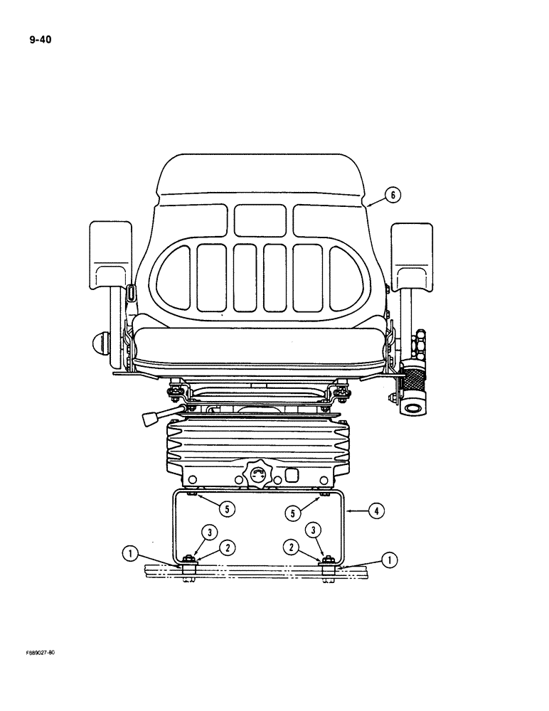 Схема запчастей Case IH 9180 - (9-040) - SEAT MOUNTING MECHANICAL SUSPENSION SEAT ROPS (09) - CHASSIS/ATTACHMENTS