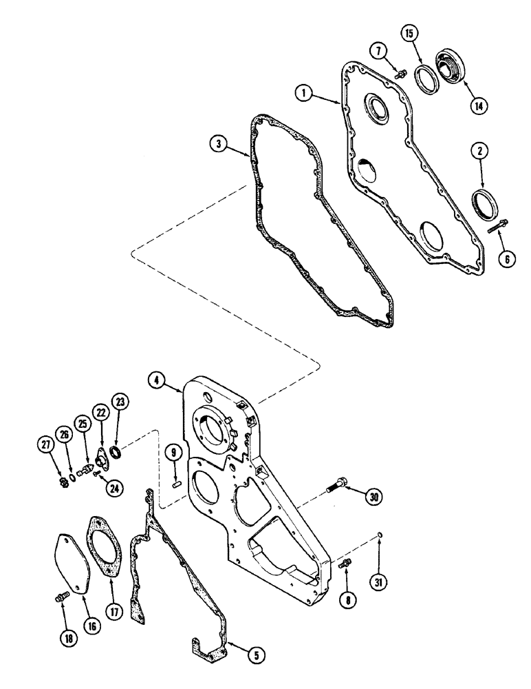 Схема запчастей Case IH 9110 - (04-04) - FRONT GEAR COVER, 6T-830 ENGINE (04) - Drive Train