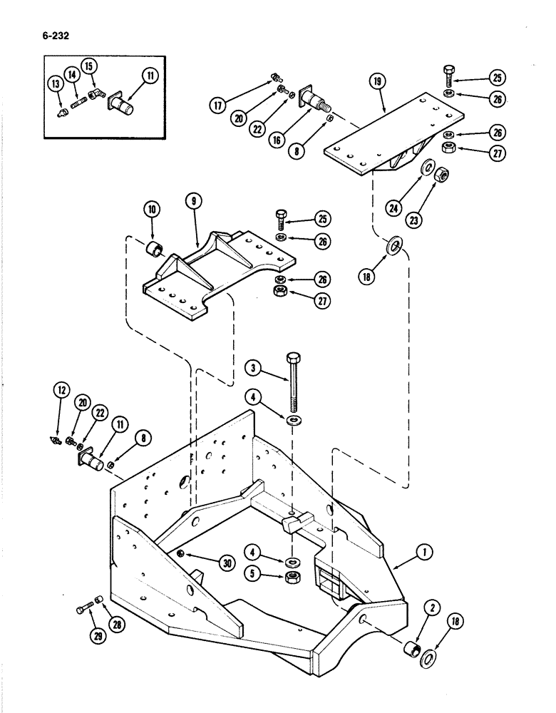 Схема запчастей Case IH 4894 - (6-232) - REAR AXLE PIVOT TRUNNION (06) - POWER TRAIN