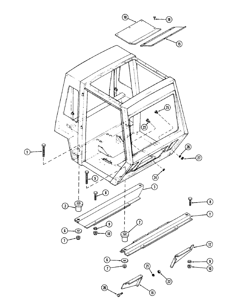 Схема запчастей Case IH 2470 - (270) - CAB, MOUNTING (09) - CHASSIS/ATTACHMENTS