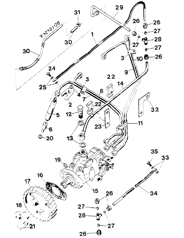 Схема запчастей Case IH D-246 - (11-017) - INJECTION PUMP, INJECTION LINES, NOZZLE HOLDER 