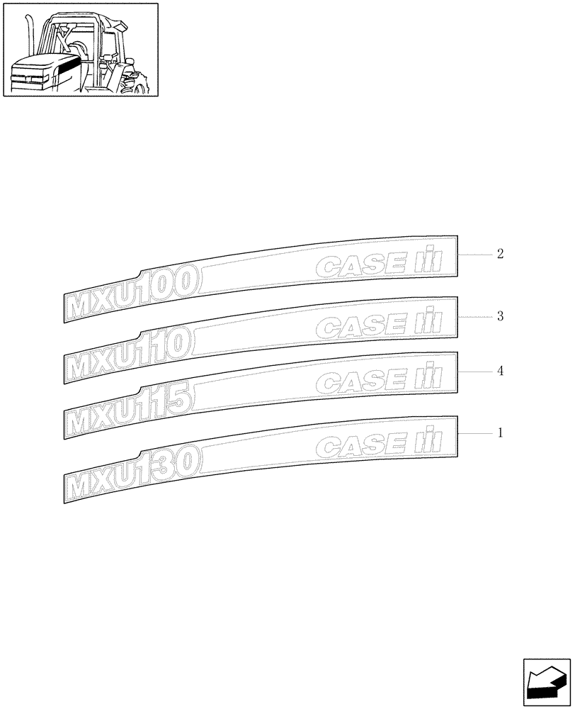 Схема запчастей Case IH MXU110 - (1.98.2) - MODEL IDENTIFICATION DECALS (13) - DECALS