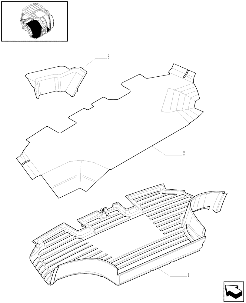 Схема запчастей Case IH PUMA 165 - (1.93.2[01]) - FRONT MAT (10) - OPERATORS PLATFORM/CAB