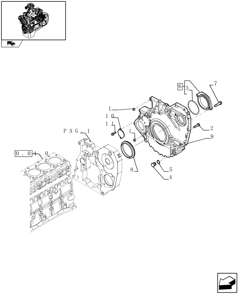 Схема запчастей Case IH F4GE9484A J601 - (0.04.3[03]) - CRANKCASE COVERS (504153446) 