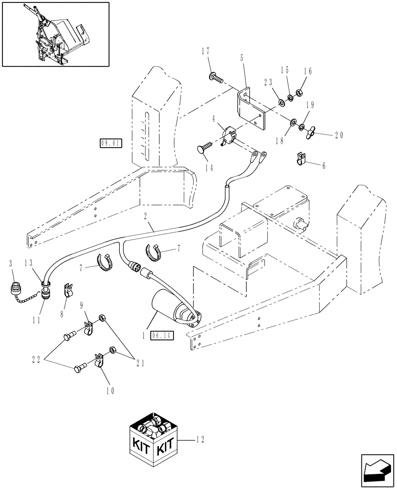 Схема запчастей Case IH RBX443 - (06.15) - ELECTRIC WRAPPER, WIRE HARNESS (06) - ELECTRICAL SYSTEMS