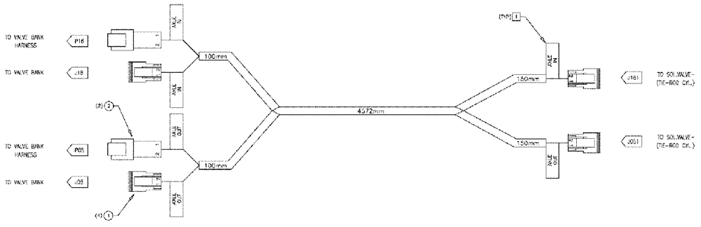 Схема запчастей Case IH 3185 - (12-014) - HARNESS, AXLE LOCK (06) - ELECTRICAL