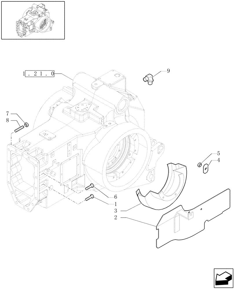 Схема запчастей Case IH PUMA 210 - (1.21.0/01[02]) - (VAR.147-571) FULL POWER SHIFT TRANS. 19X6 (03) - TRANSMISSION