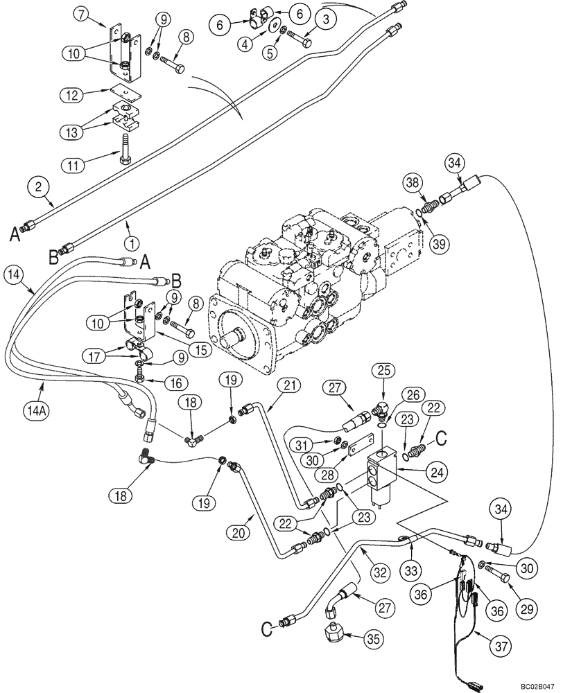 Схема запчастей Case IH 90XT - (08-05) - HYDRAULICS - COUPLER SYSTEM (Feb 17 2012 2:32PM) (08) - HYDRAULICS