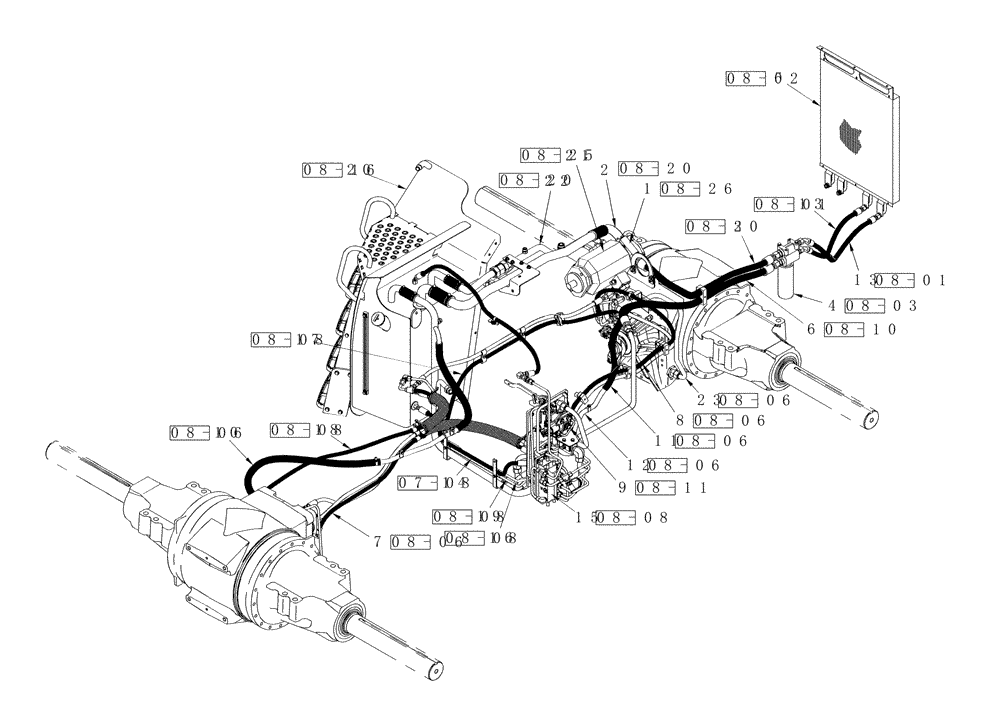 Схема запчастей Case IH STEIGER 335 - (01A-09) - HYDRAULICS - AXLE LUBRICATION & COOLING CIRCUIT WITH ACCUSTEER (00) - PICTORIAL INDEX