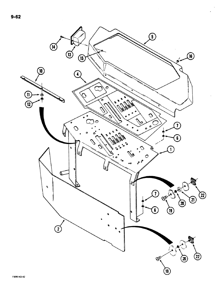 Схема запчастей Case IH 9180 - (9-62) - CONTROL CONSOLE, ROPS (09) - CHASSIS/ATTACHMENTS