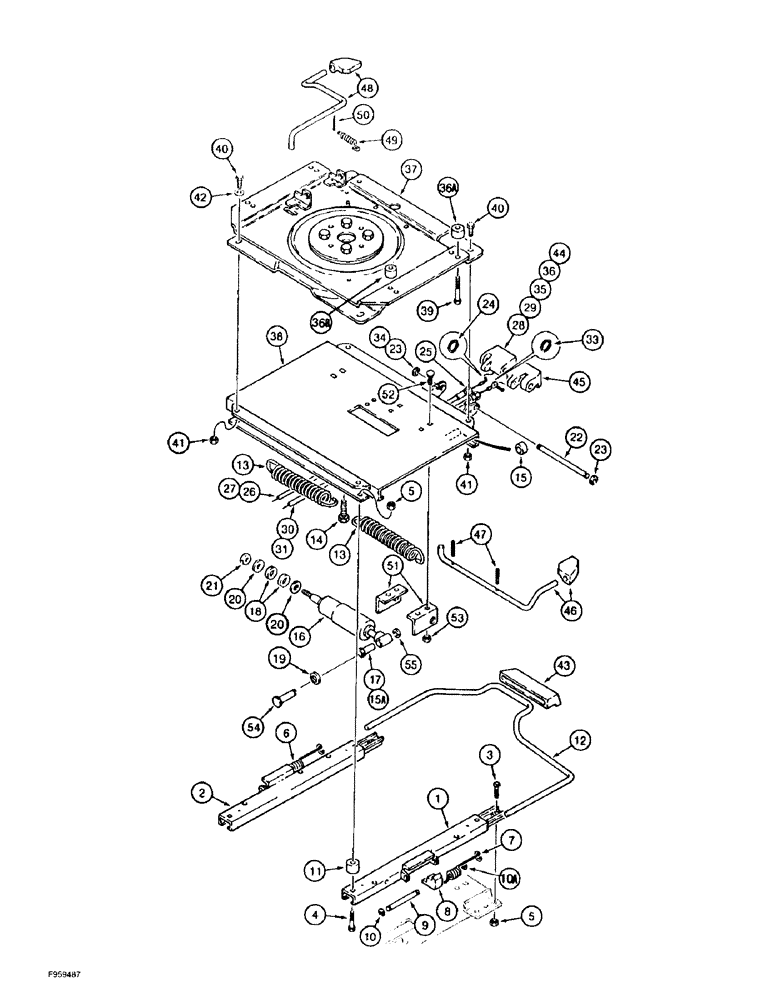 Схема запчастей Case IH 9350 - (9-048) - DELUXE AIR SUSPENSION SEAT, SWIVEL PLATE AND SLIDES (09) - CHASSIS/ATTACHMENTS