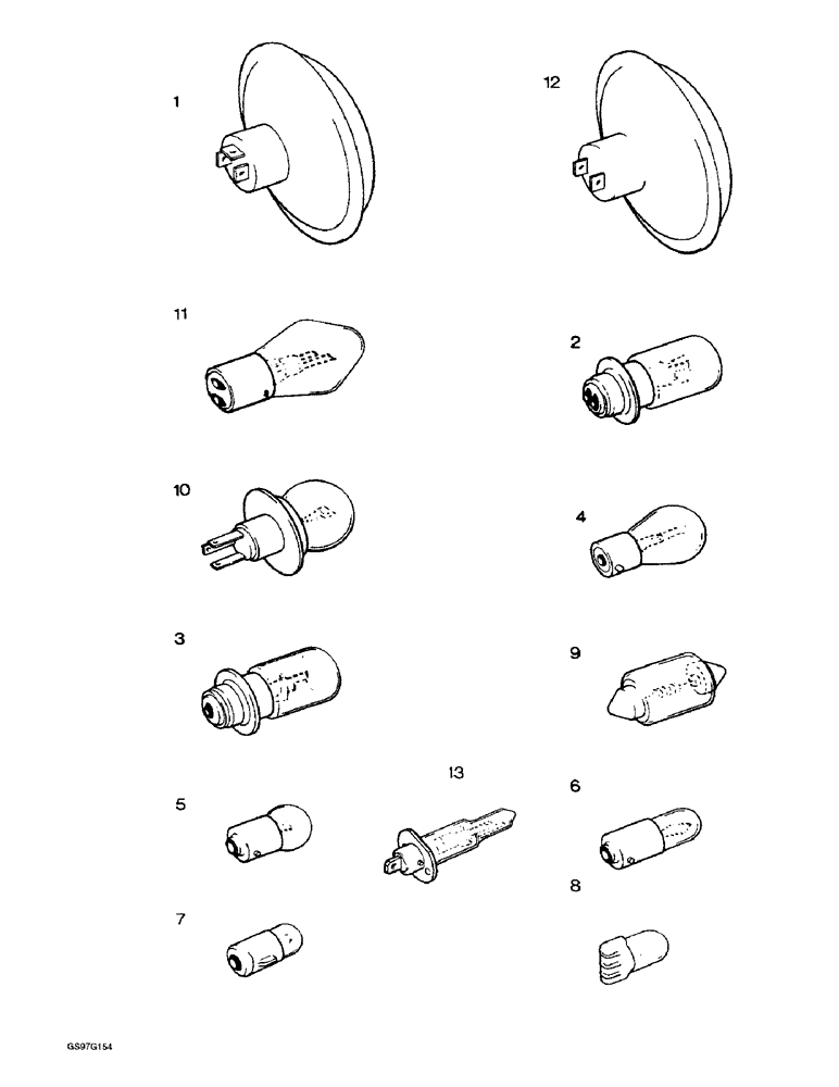 Схема запчастей Case IH 1212 - (4-28) - LAMP BULBS (04) - ELECTRICAL SYSTEMS