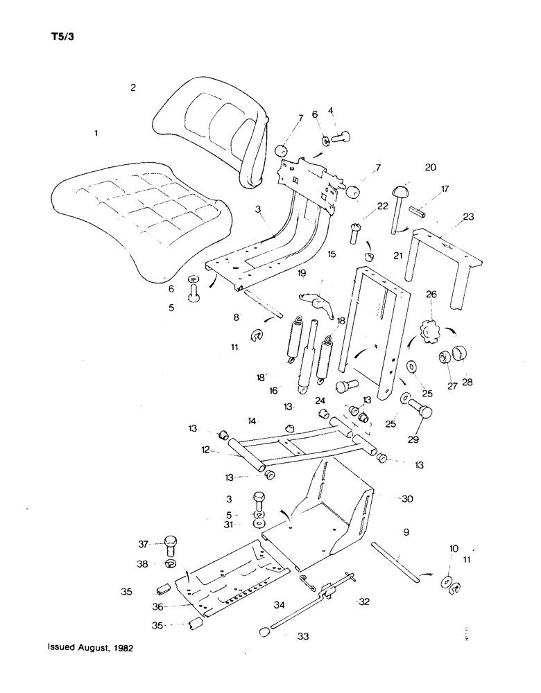 Схема запчастей Case IH 1190 - (T-05[B]) - SEAT ASSEMBLY (10) - OPERATORS PLATFORM/CAB