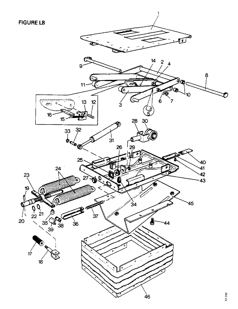 Схема запчастей Case IH 1410 - (L08-1) - CHASSIS, BONNET, FENDERS, SAFETY FRAME AND CAB, SUSPENSION FOR ARMCHAIR SEAT, TRACTORS W/ CAB (12) - CHASSIS