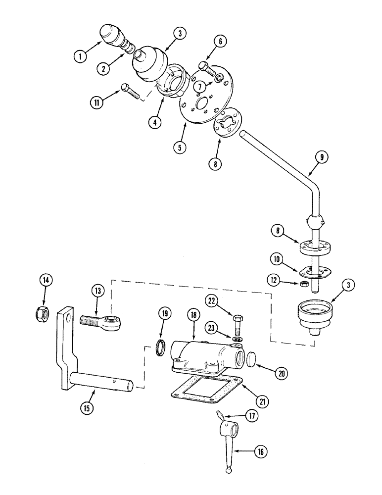 Схема запчастей Case IH 1394 - (6-198) - GEAR SHIFT LEVER, SYNCHROMESH, TRACTORS WITH CAB (06) - POWER TRAIN