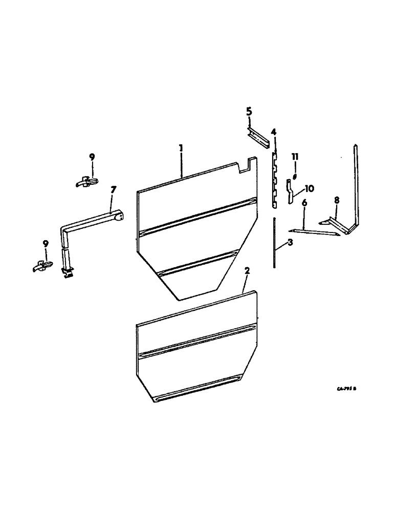 Схема запчастей Case IH 715 - (20-07) - SEPARATOR, SEPARATOR SHIELD LEFT Separation