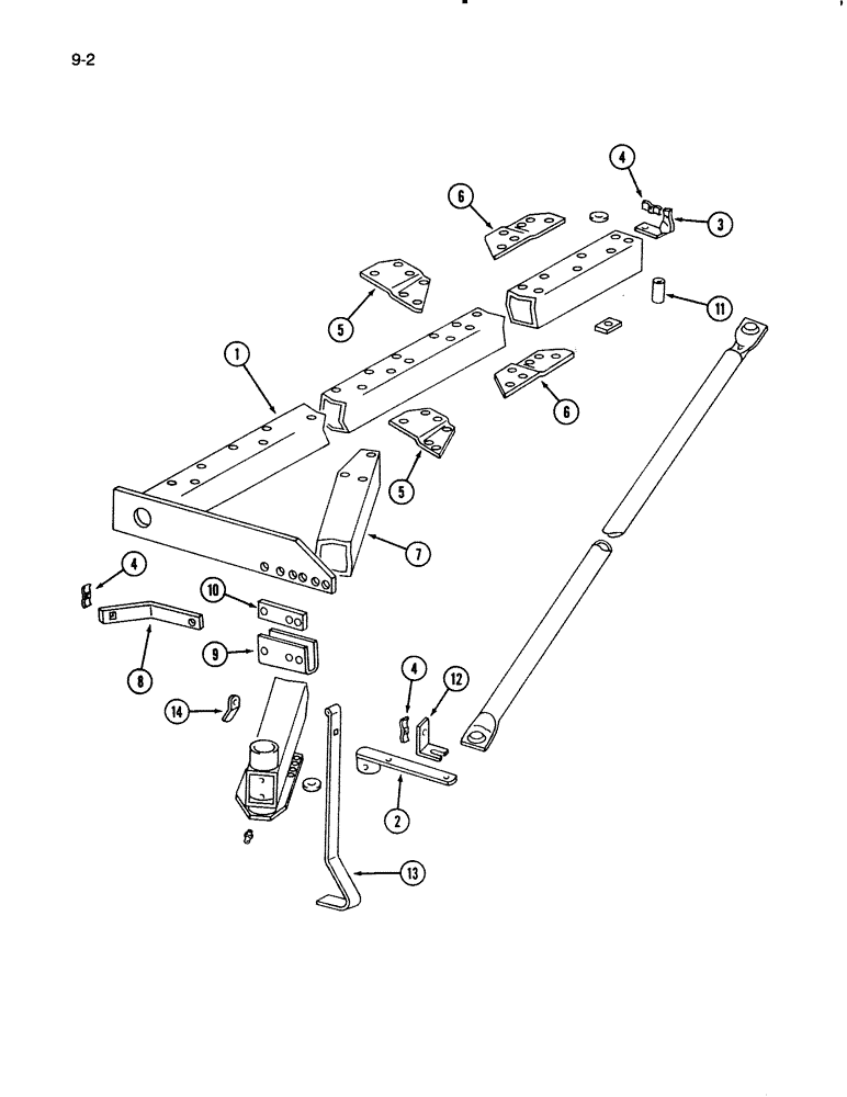 Схема запчастей Case IH 720 - (9-02) - MAIN FRAME, FOUR FURROW (09) - CHASSIS/ATTACHMENTS