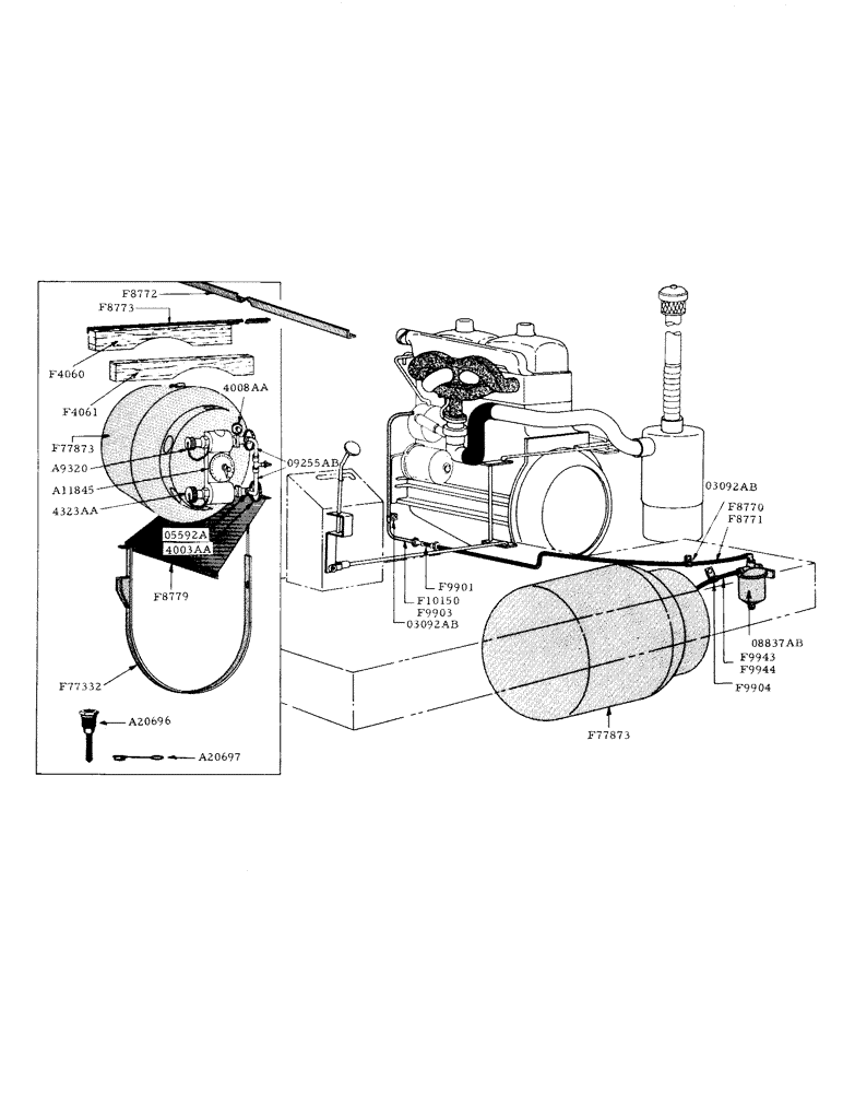 Схема запчастей Case IH 800 - (208) - L.P. FUEL SYSTEM (10) - ENGINE