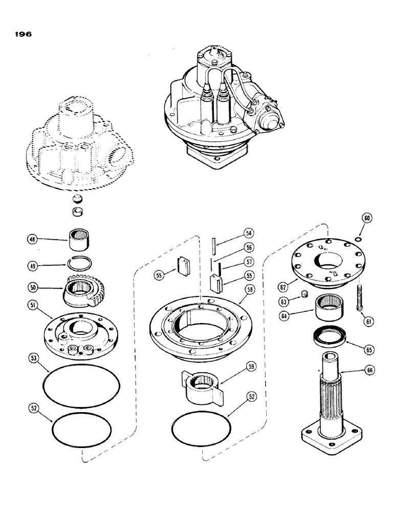 Схема запчастей Case IH 430 - (196) - POWER STEERING GEAR, CONTINUED, WITH DUAL FRONT WHEEL (05) - STEERING