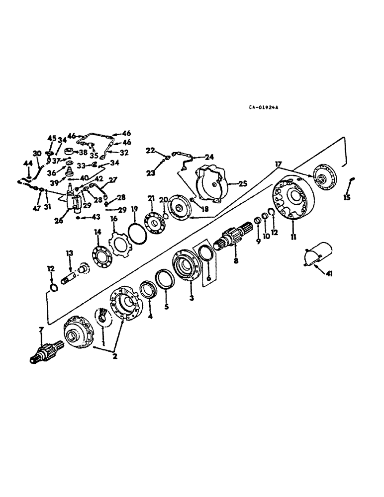 Схема запчастей Case IH 1066 - (07-42) - DRIVE TRAIN, DIFFERENTIAL LOCK, 766, 966 AND 1066 GEAR DRIVE TRACTORS (04) - Drive Train